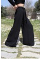 Yazlık Günlük İspanyol Paça Şifon Detaylı Kadın Pantolon