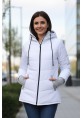 Günlük Su Geçirmez Kışlık Eldivenli Kadın Şişme Beyaz Mont 