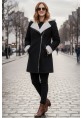 Günlük Kadın Siyah Kaşe Kışlık Kaban