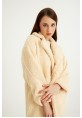 Peluş Kışlık Kadın Düğmeli Astarlı Tüylü Ceket