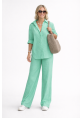 Günlük Su Yeşili Keten İkili Takım Alt Üst