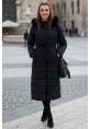 Günlük Kışlık Tam Boy Şişme Kadın Kürklü Siyah Mont