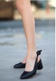 Poly Siyah Cilt Topuklu Ayakkabı