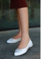 Linna Beyaz Cilt Babet Ayakkabı