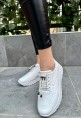 Romy Beyaz Cilt  Bağcıklı Spor Ayakkabı