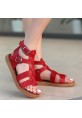Kamila Kırmızı Deri Sandalet