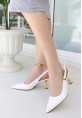 Zalin Beyaz Rugan Topuklu Ayakkabı